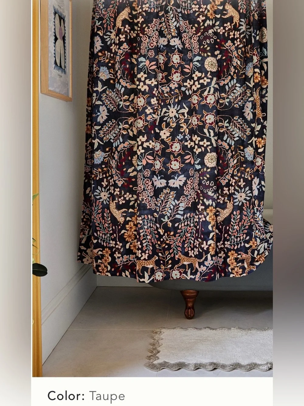 Anthropologie Scalloped Cotton Bath Mat Runner NWT